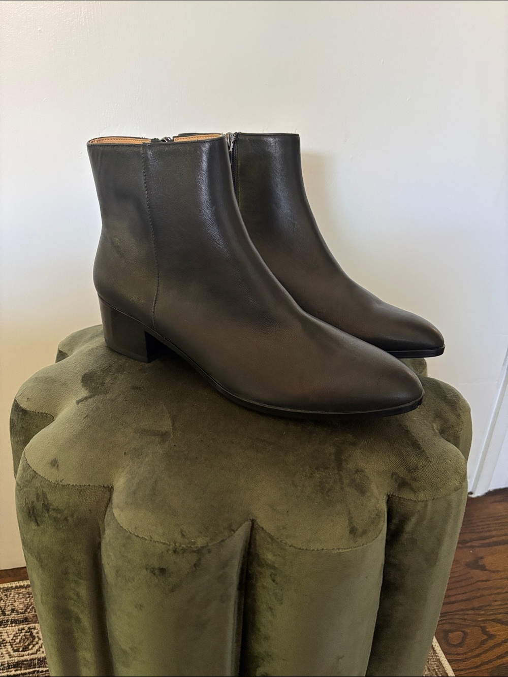J. Crew Black Leather Ankle Booties